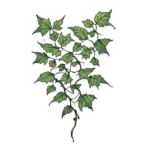 Ivy Plant Spine Tattoo Design