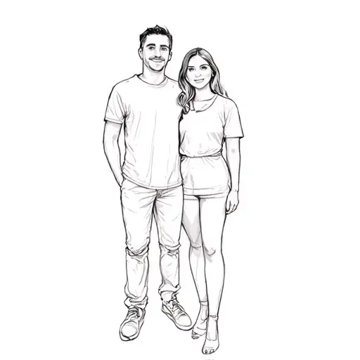 A Man And Woman Standing In A Living Room