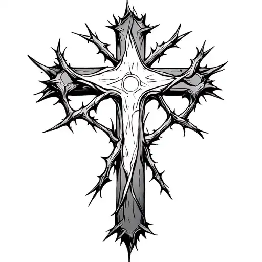 Christian Cross With Thorns