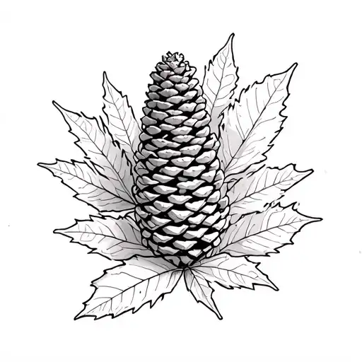 Monarch Sequoia Cones With Sequoia Leaves Coming