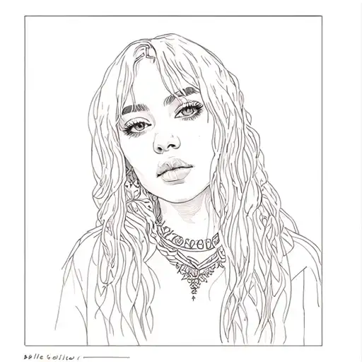Billie Eilish Inspired Collage Fine Line