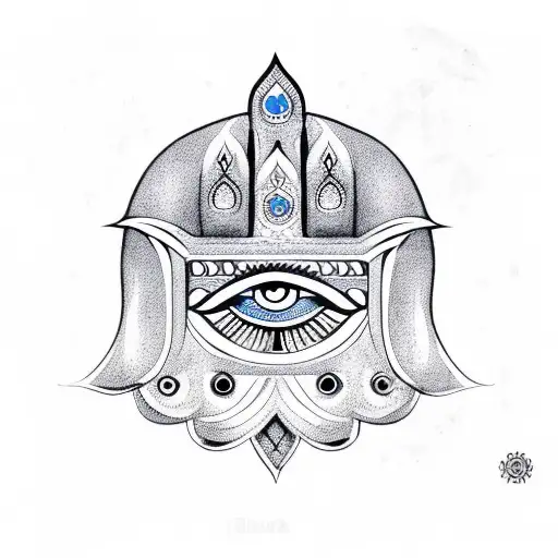 Hamsa Symbol With A Little Blue Eye In The Middle