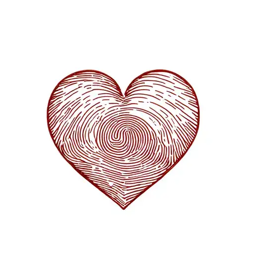 Heart Shape With Finger Print