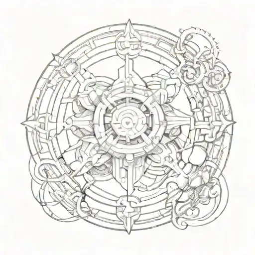 Cold Piece Of Work Design Combining Elements Intertwined