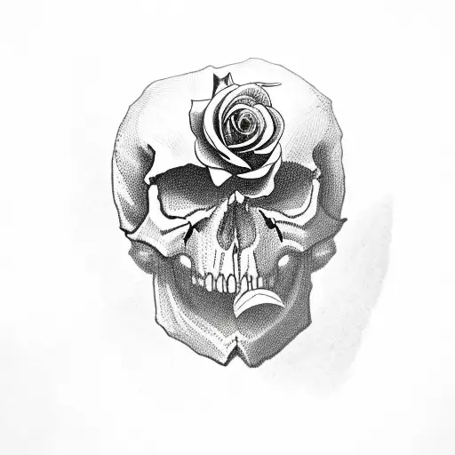 Skull With Rose