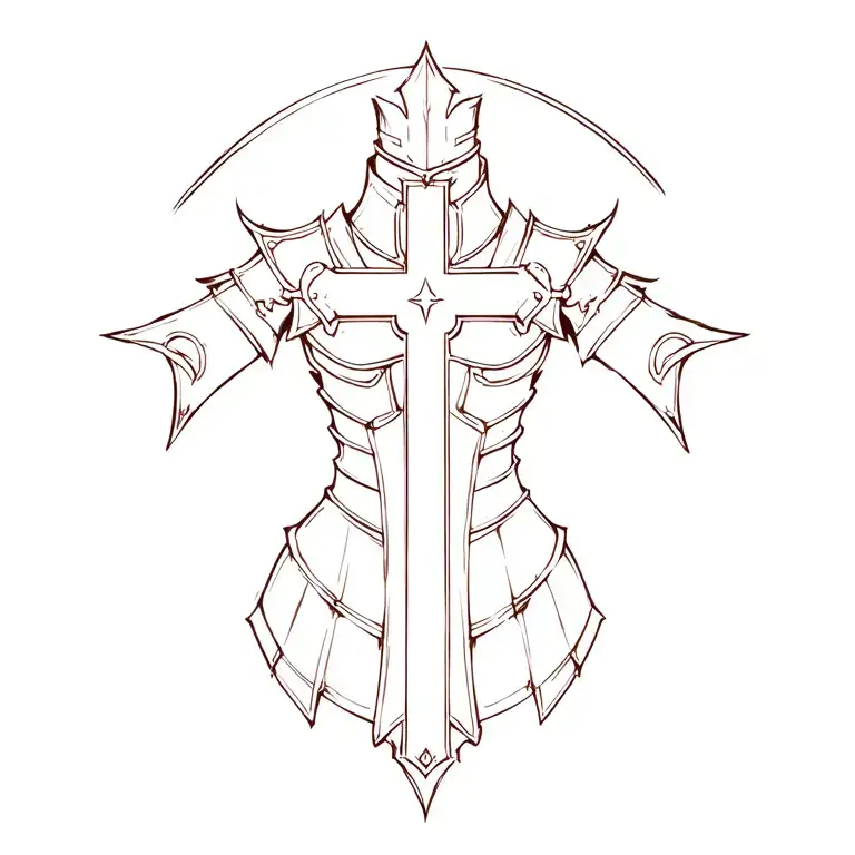 Armor With A Cross Engrave On It