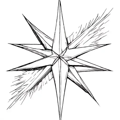 Estilized Star With Four Elongated Points That Resembles A Cross Or A Heavenly Compass
