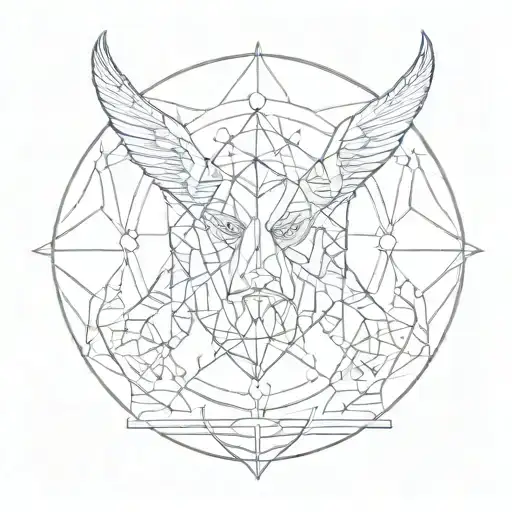 Geometric Gemini Tattoo Inspired Design Featuring