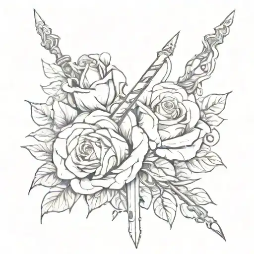 A Broken Sword With Roses