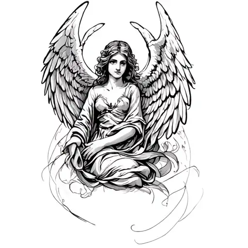 Add Angel Wings Wrapping Around