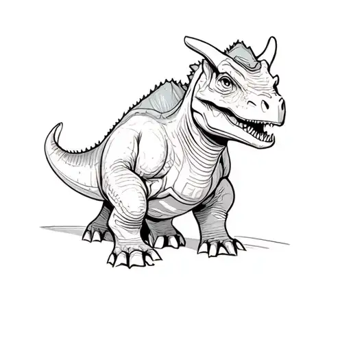 Cute Triceratops Doing O Ring Gymnatsics