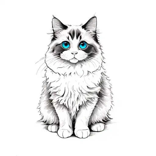A Ragdoll Cat With Blue Eyes