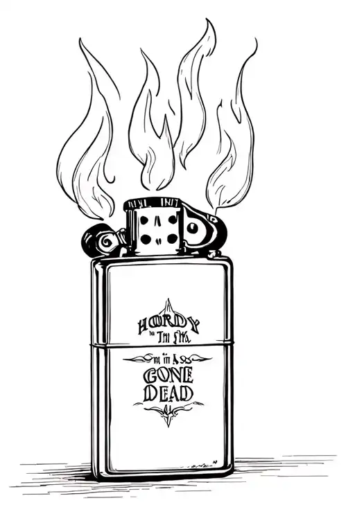Zippo Lighter With Hardy On The Cover And A Middle Finger Flame With To The Sky Til Im Gone And Dead