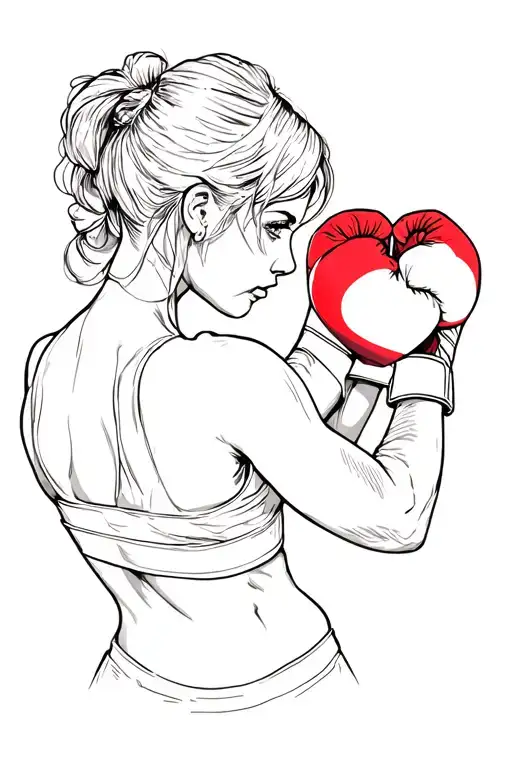 Female Boxing A Heart