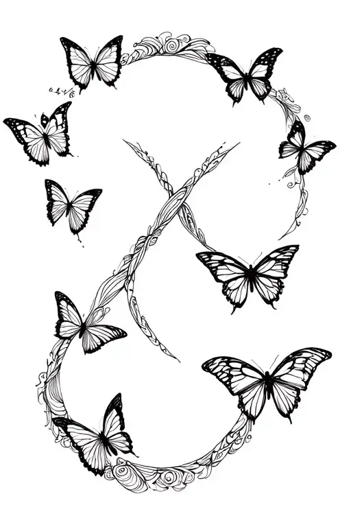 Butterflies Forming An Infinity Symbol