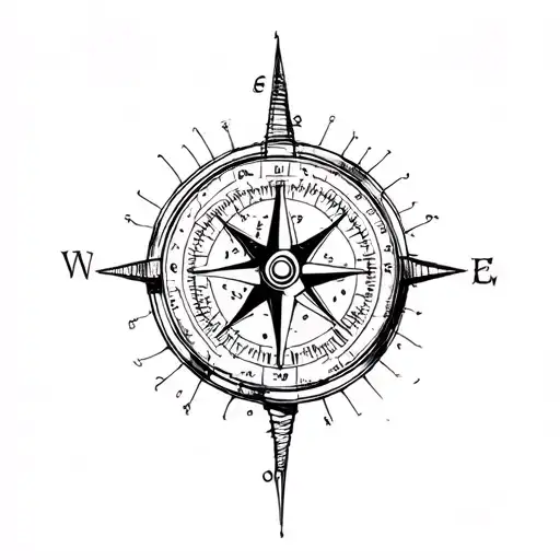 Compass Surrounded By Various