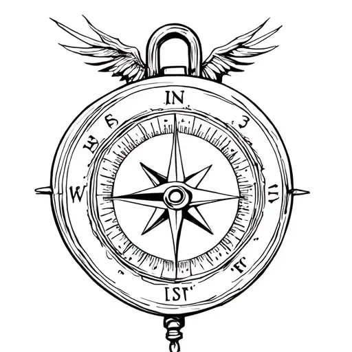 Compass Life Heart Shaped Lock