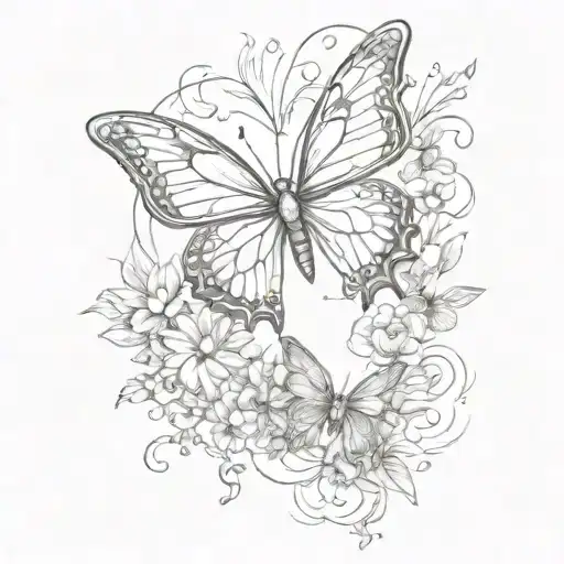 Floral Butterfly Surrounded
