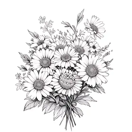 Dainty Flowers Bouquet With Daisies And Peony's