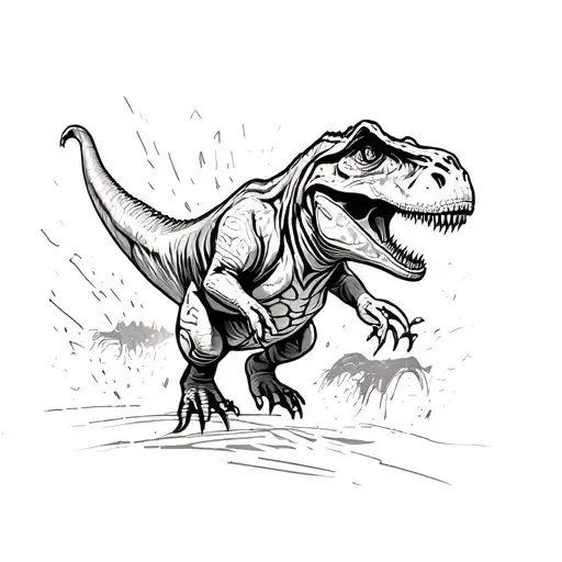 T Rex Doing A Kick Flip