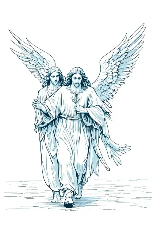 Guardian Angels Watching Over Somebody Walking