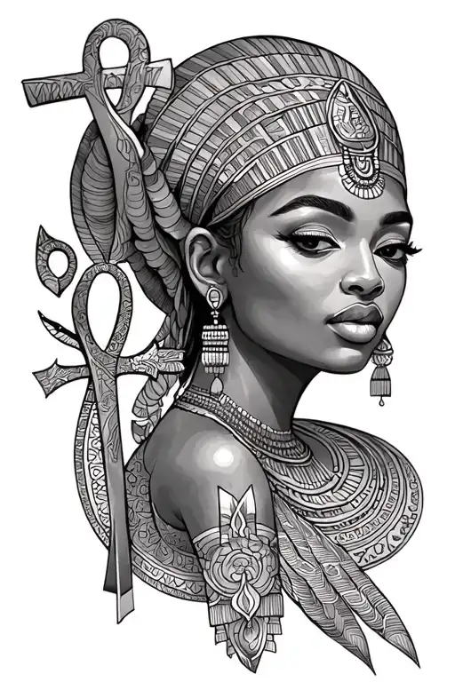 Oshun And Ankh Symbol