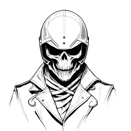 Grim Reaper Wearing Motorcycle Helmet