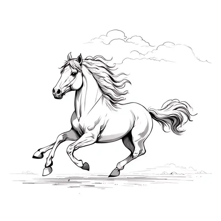 Chinese Zodiac Earth Horse Running