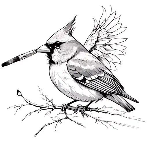 Cardinal Holding A Paint Brush