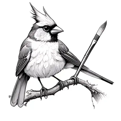 Cardinal Holding A Paint Brush