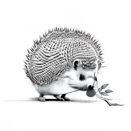 Chinchilla And Hedgehog And A Tree Sapling