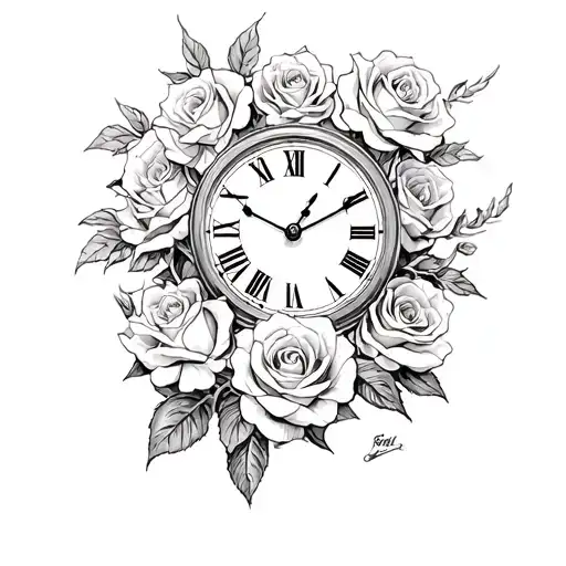 Roses And A Clock