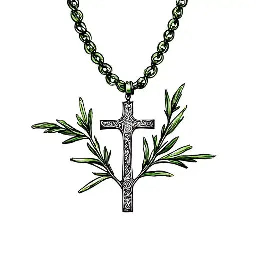 Rosemary Beads And Cross Necklace