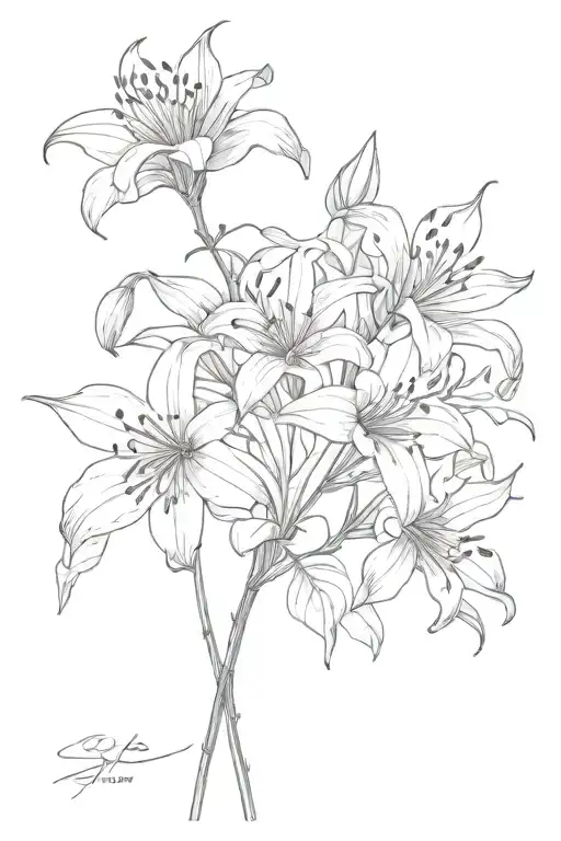 Spider Lily Roses Cross