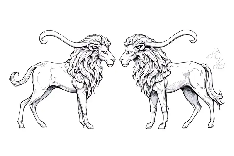 Saggitarius Leo Aries Zodiac Symbols