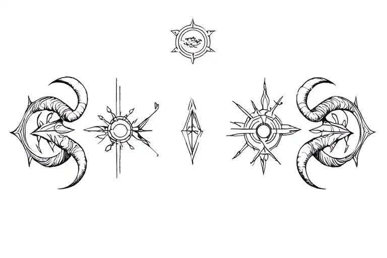 Saggitarius Leo Aries Zodiac Symbols