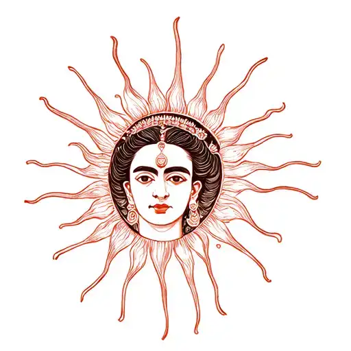 Frida Kahlo's Face On A Sun