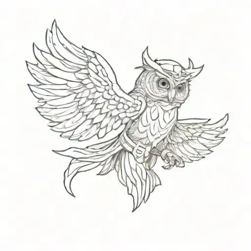 A Firefighter With Owl Wings