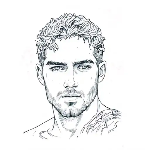 A Man In Front Of A Waterfall