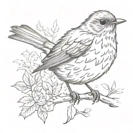 A Friendly Cute Robin Bird Sitting