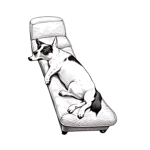 A Dog Laying On A Couch