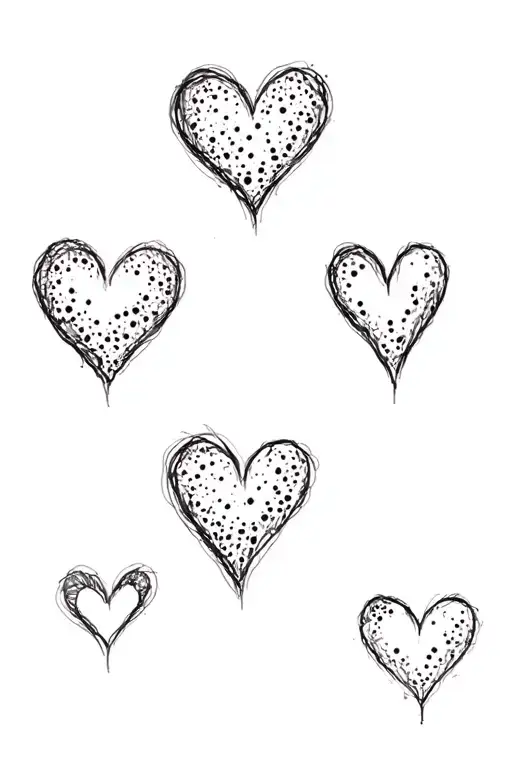 Five Heart Freckles In Different Shapes In Scattered Formation