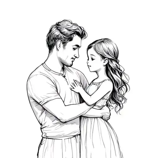 A Father And His Little Daughter