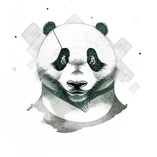 Incorporate The Image Of A Panda And A Mountain Range To Symbolize Tranquility And Resilience