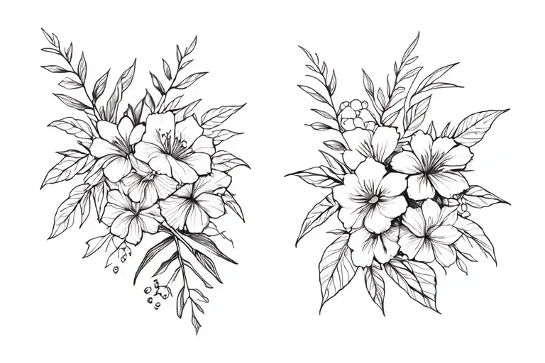 Men's Pectoral And Shoulder Flowers And Plants