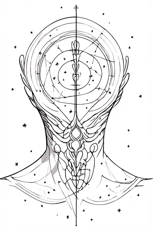 Cancer Zodiac Sign And Constellation In A Vertical Line For The Neck