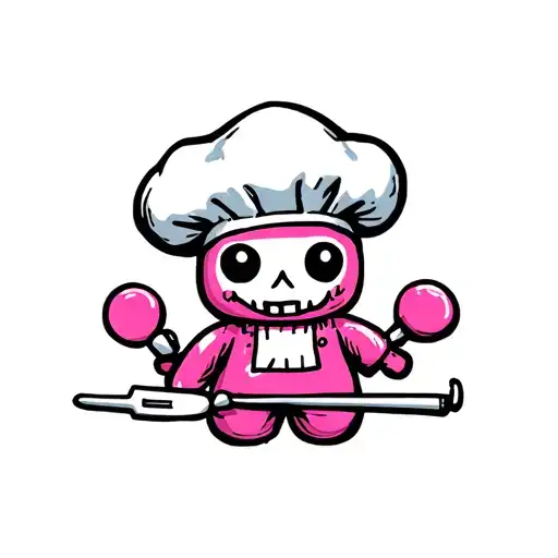 Cute Pink Chef Voodoo Doll