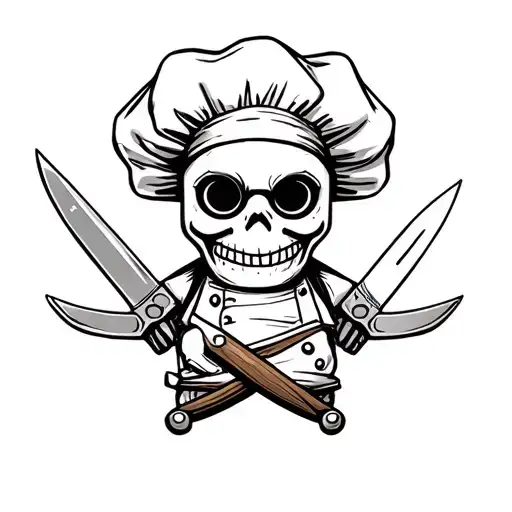 Chef Voodoo Doll With Big Knives Themed