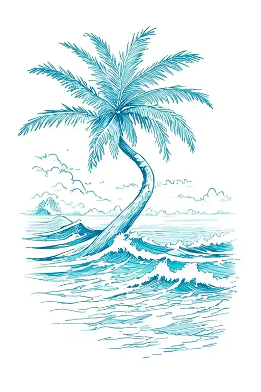 Palm Trees And Waves