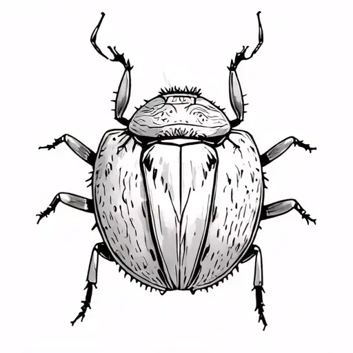 King Beetle On Coconut